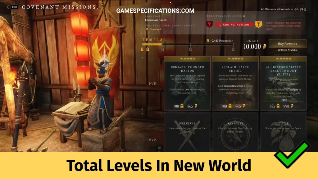 Total Levels In New World