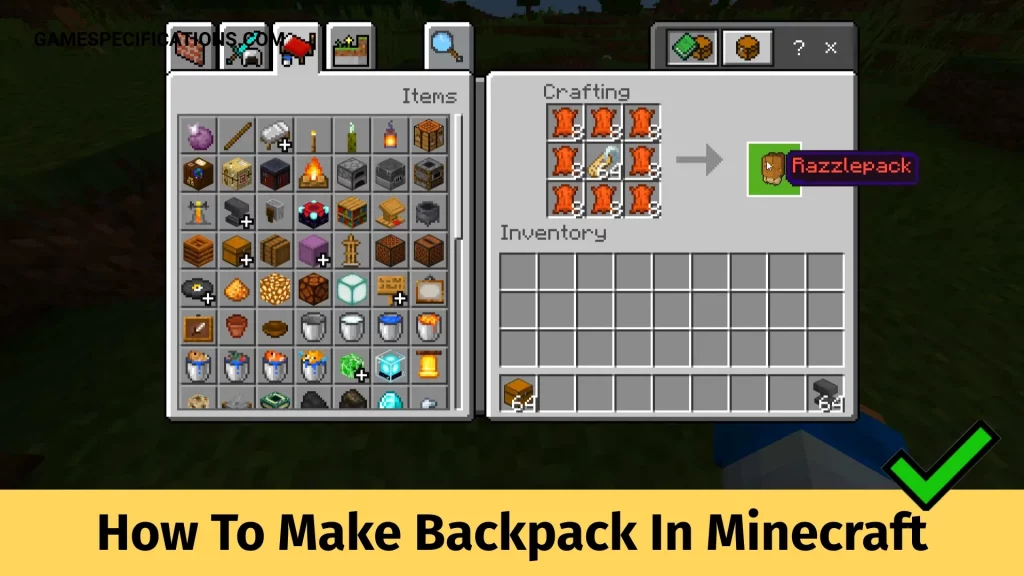 How To Make Backpack In Minecraft