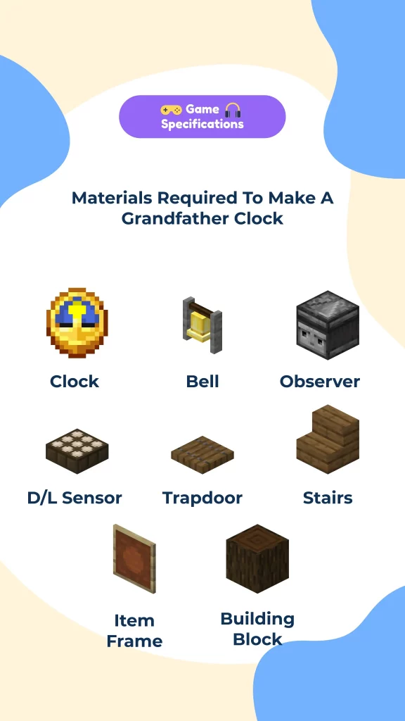 materials required to build a grandfather clock