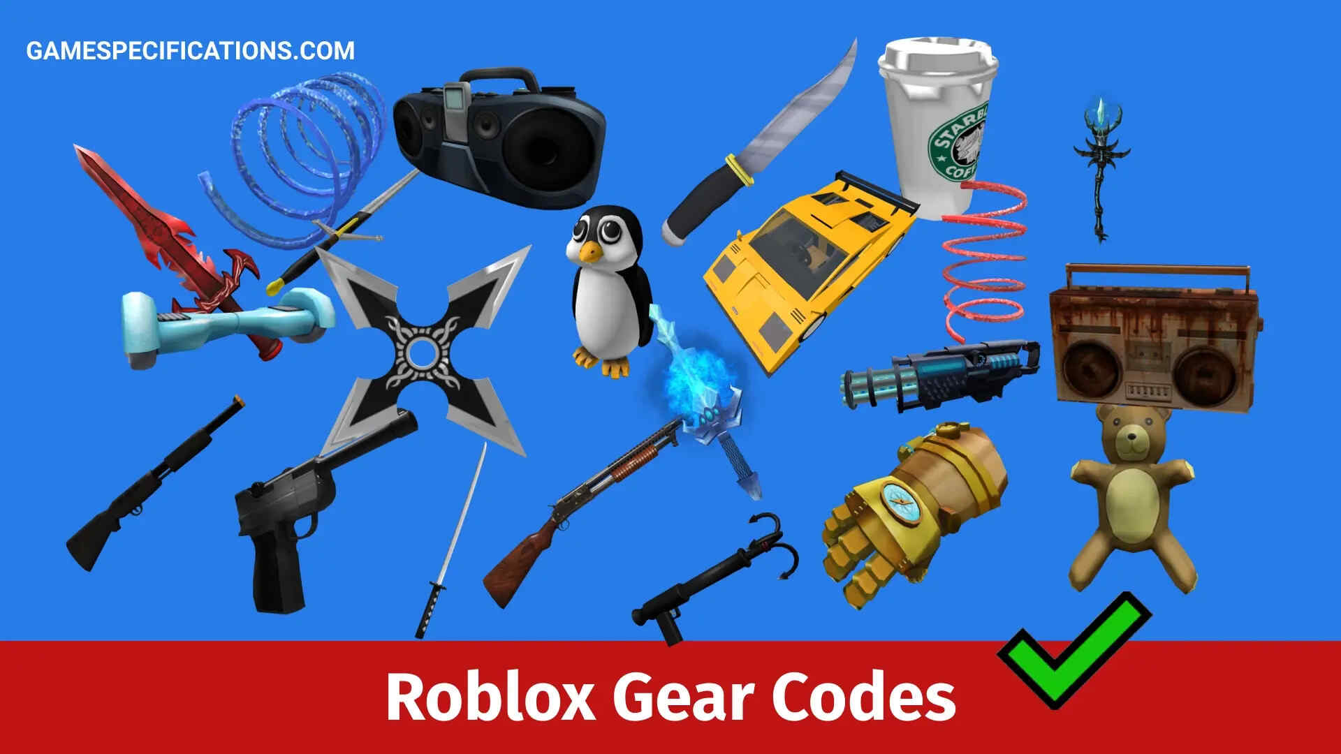 All Roblox Gear ID codes in October 2023: Guns, Swords, Hammers, more :  r/CharlieINTEL