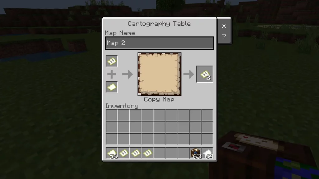 Copy a map in cartography table
