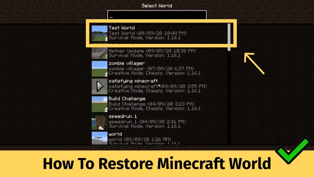 How To Restore Minecraft World