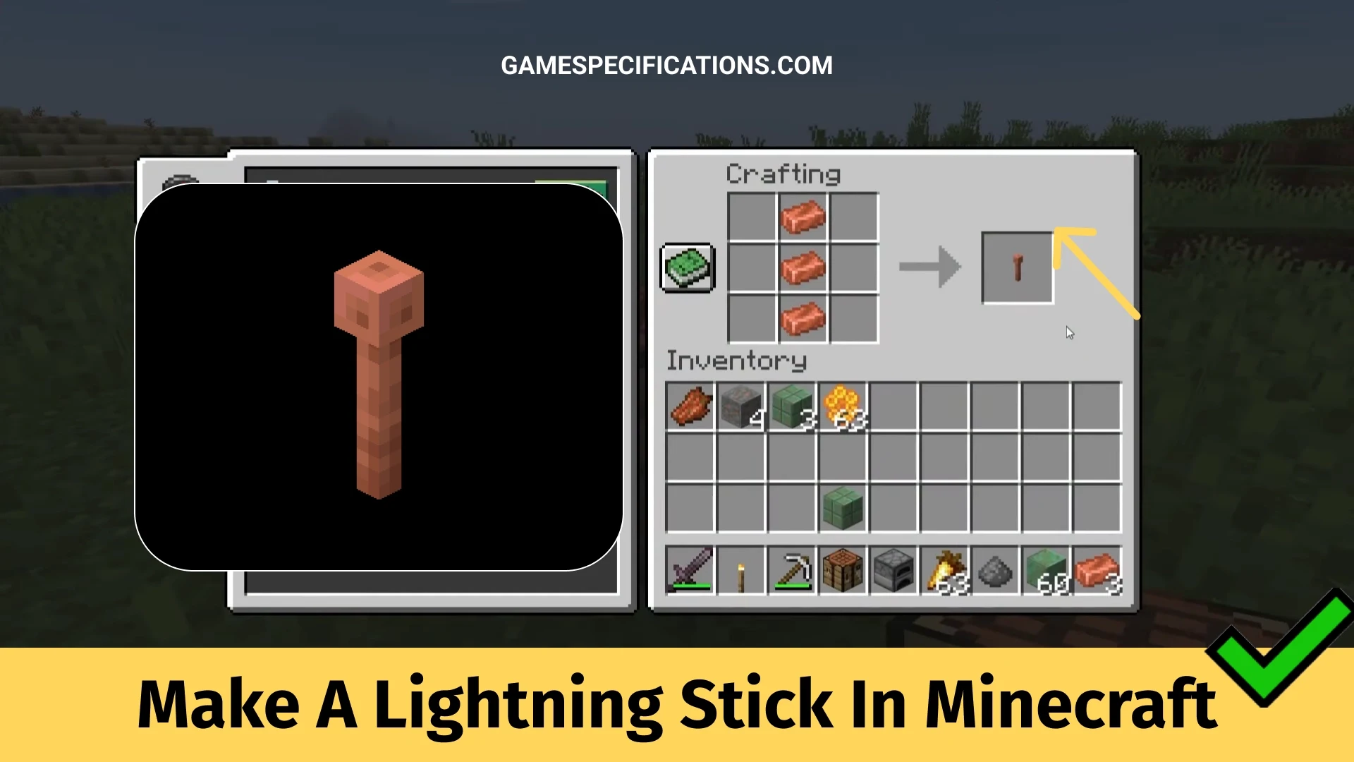 How To Make A Lightning Stick In Minecraft - Game Specifications