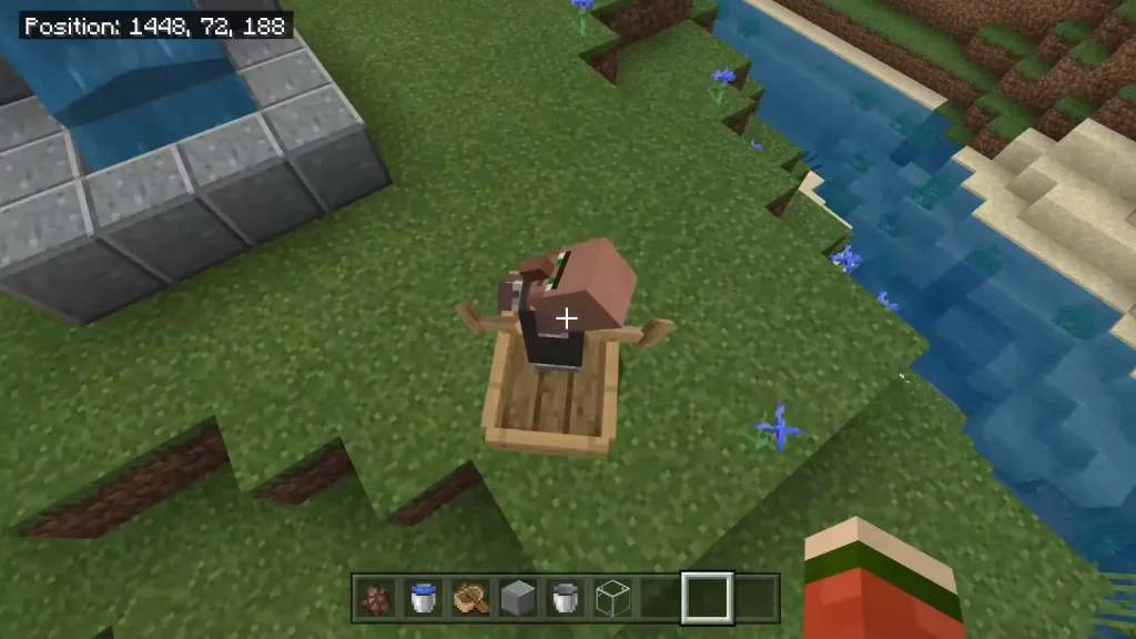 Villagers travelling on Boat Minecraft