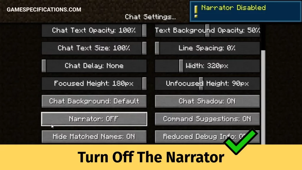 turn off the narrator