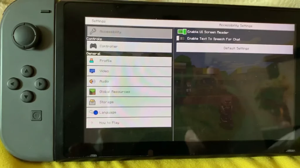 turn off the narrator in nintendo switch