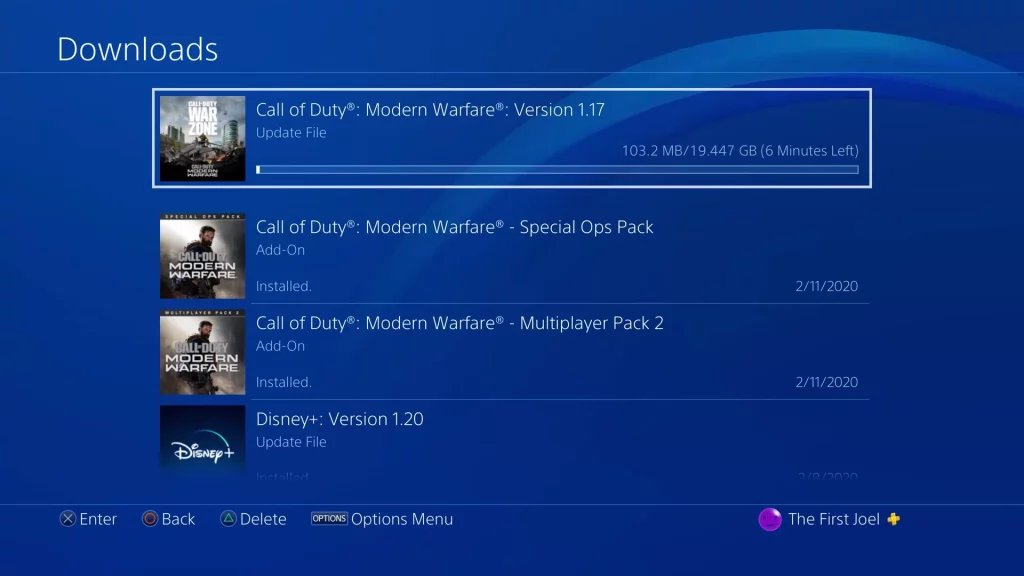 Installing Warzone on PS4