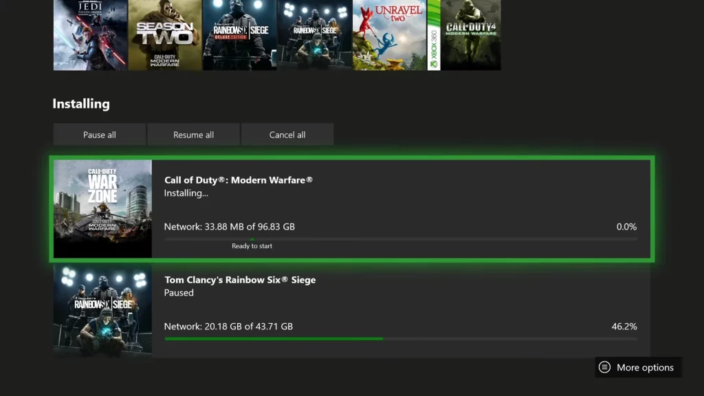 Installing Warzone on Xbox