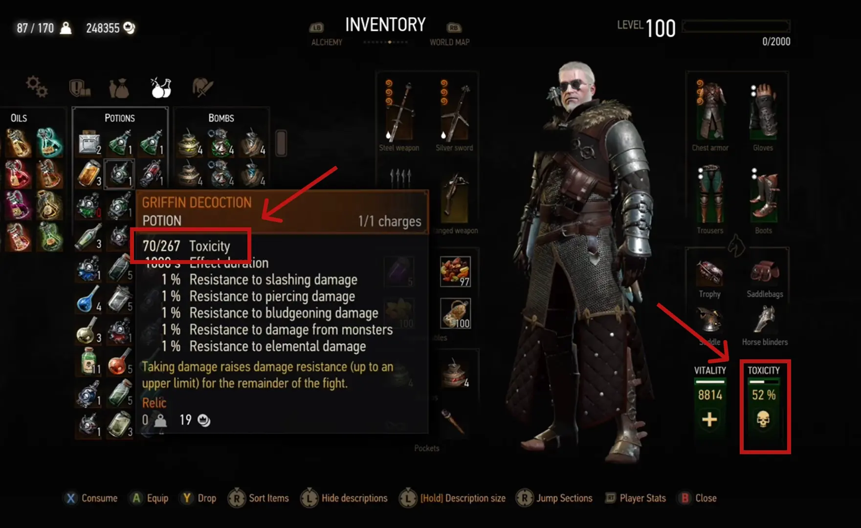 Increase Witcher 3 Toxicity Level