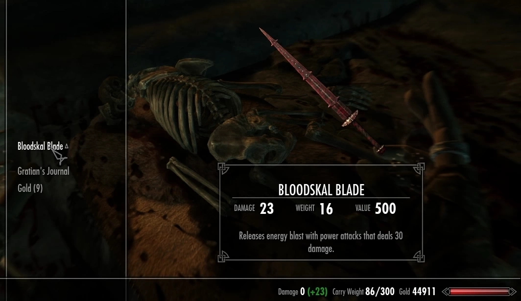 Looting Skyrim Bloodskal Blade