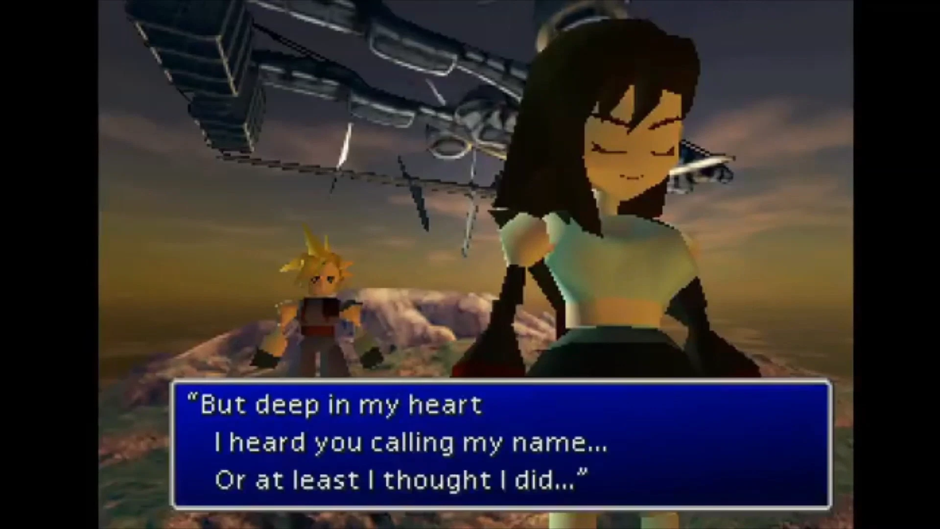 Cloud and Tifa Interacting in-game