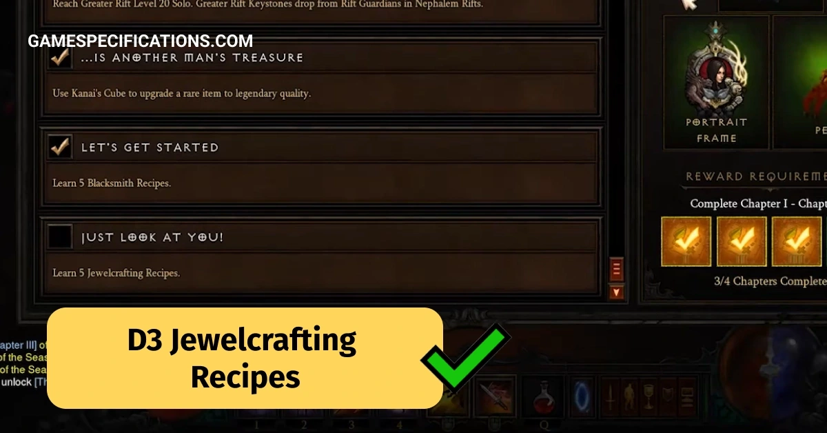 D3 Jewelcrafting Recipes