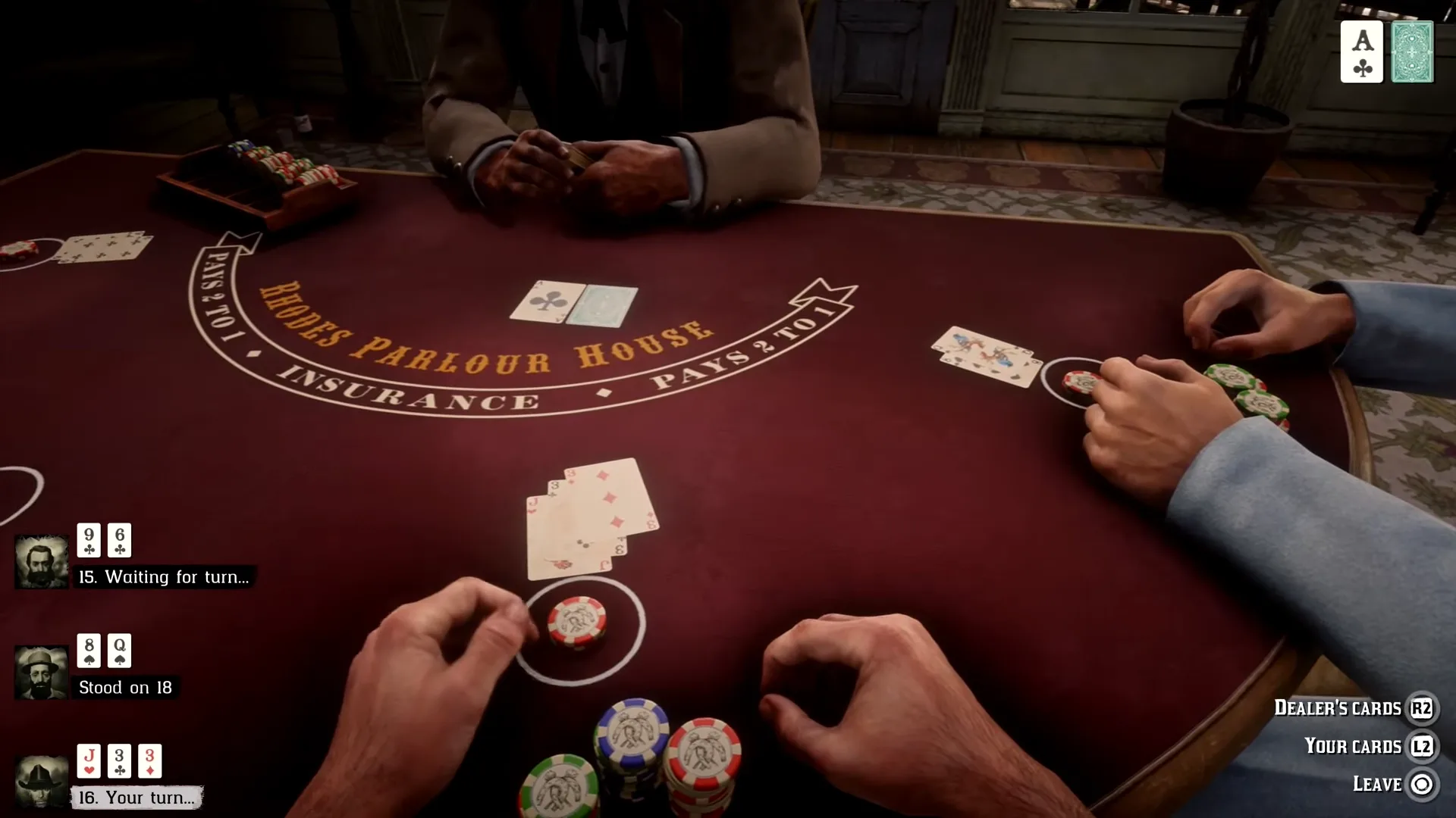 Playing Blackjack in Red Dead Redemption 2