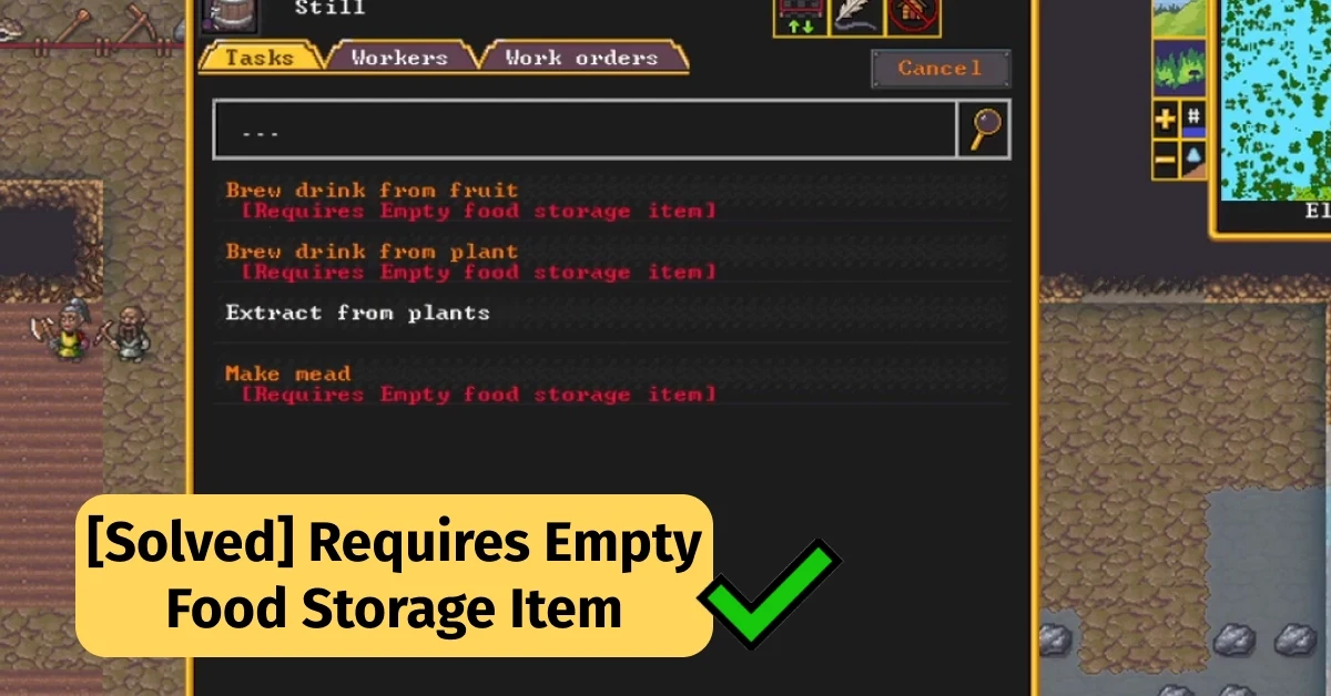 Requires empty food storage item