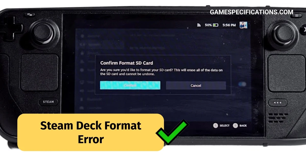 Steam Deck Format Error